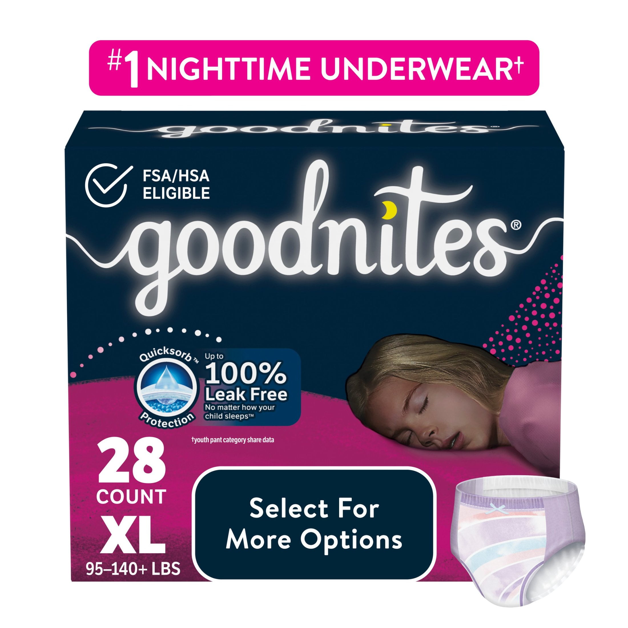Goodnites Bedwetting Underwear for Boys, XS (28-43 lbs), 44