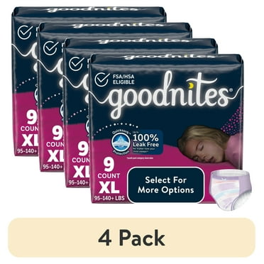 Goodnites Girls' Nighttime Underwear, Size XXL (120-165 lbs), 24 Ct