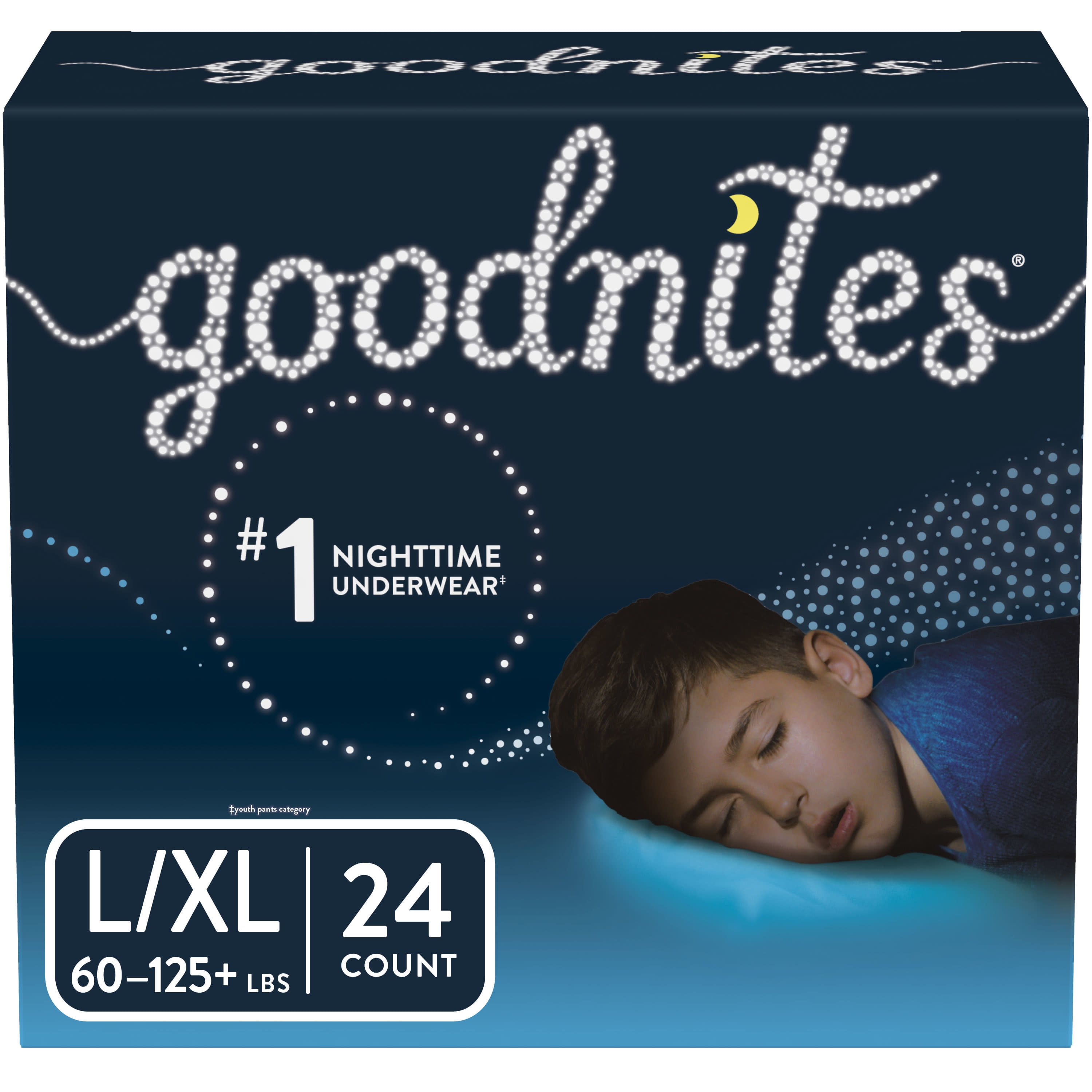 Goodnites Boys' Bedwetting Underwear, L/XL (60-125+ lbs), 25 ct - Foods Co.