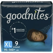 Goodnites Boys' Nighttime Bedwetting Underwear Size XL, 9 Count