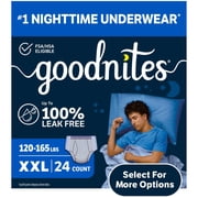 Goodnites Boys Nighttime Bedwetting Underwear, Size XXL 120-165 lbs, 24 Count