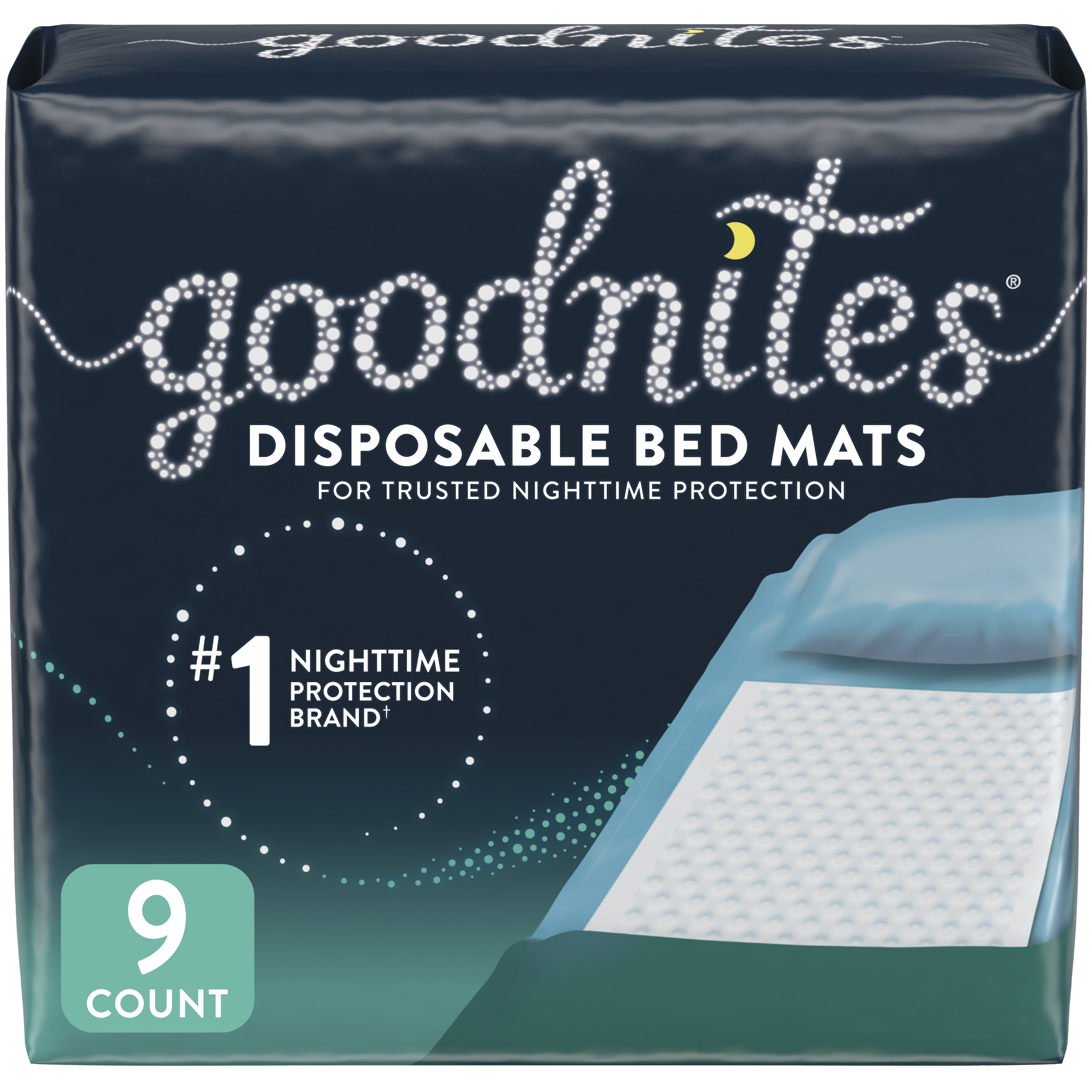 Goodnites Disposable Bed Pads for Bedwetting, 9 Ct (Select for More Options) - image 1 of 9