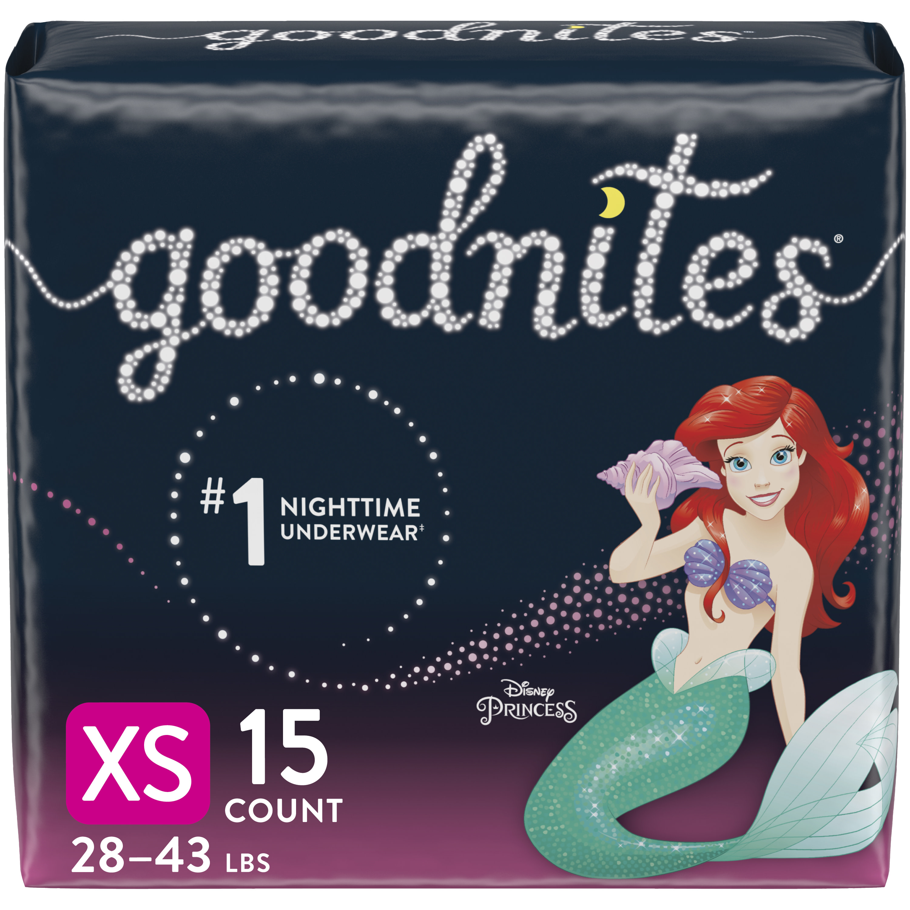Goodnites Girls' Nighttime Bedwetting Underwear, XS (28-43 lb.), 15 Ct - image 1 of 10