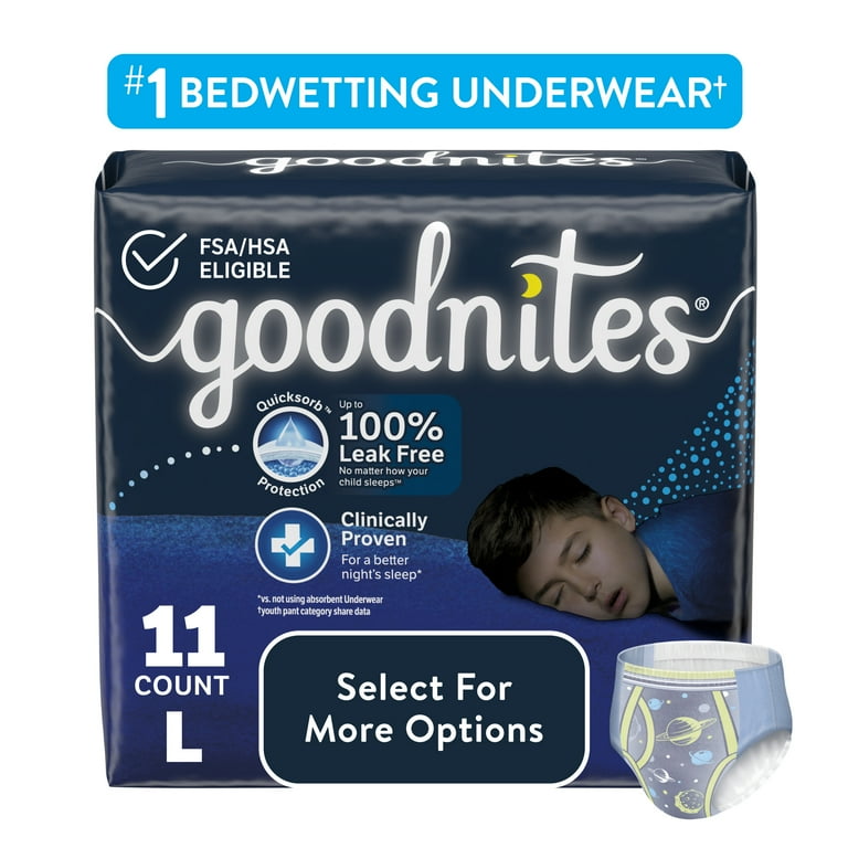 Goodnites Nighttime Bedwetting Underwear for Boys, L, 11 Ct (Select for  More Options)