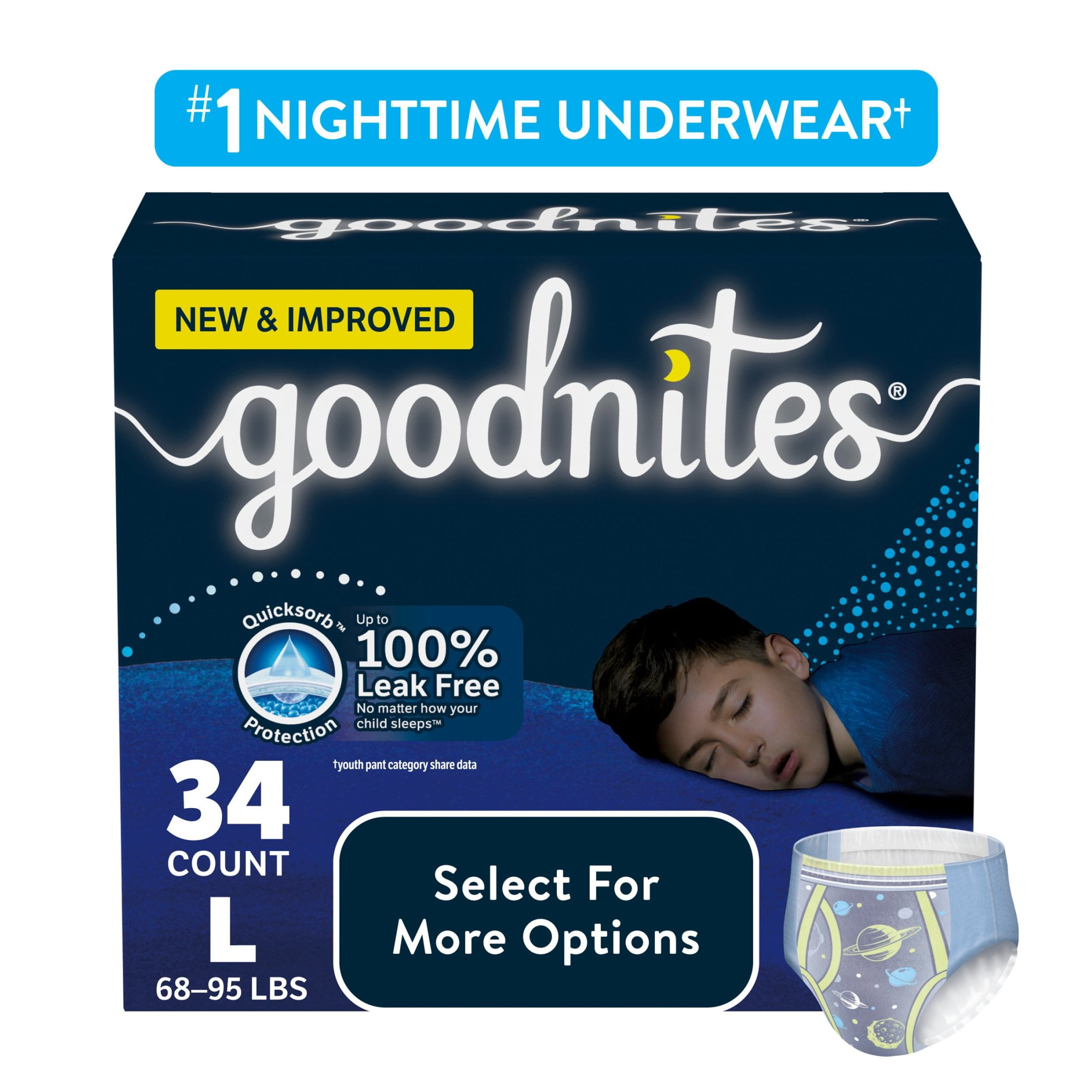 Pampers Ninjamas Nighttime Pants Toddler Boys Size L/XL, 34 Count (Select  for More Options) - Walmart.com