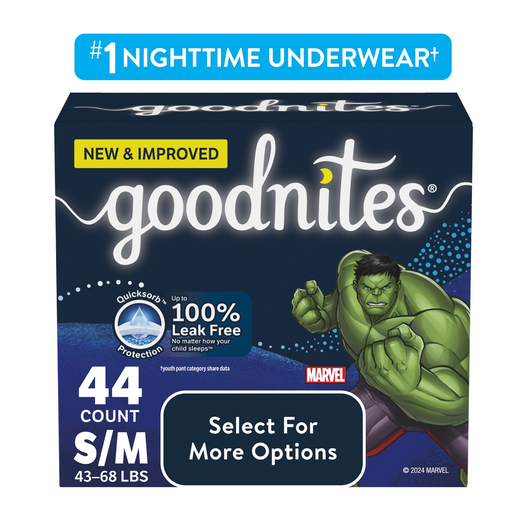 Goodnites Nighttime Bedwetting Underwear for Boys, SM, 44 Ct Select for More Options