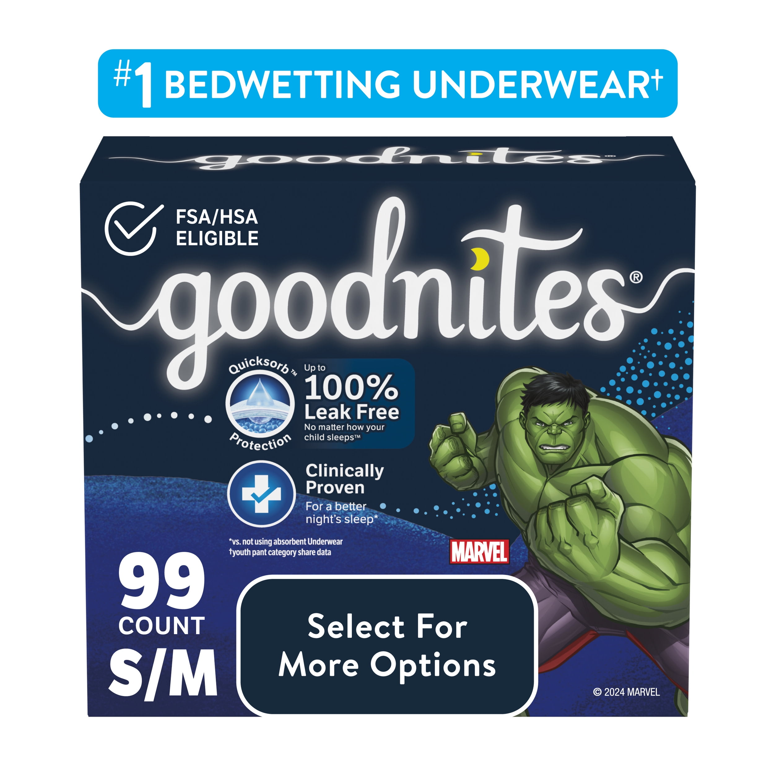 Goodnites Nighttime Bedwetting Underwear for Boys, S/M, 99 Ct