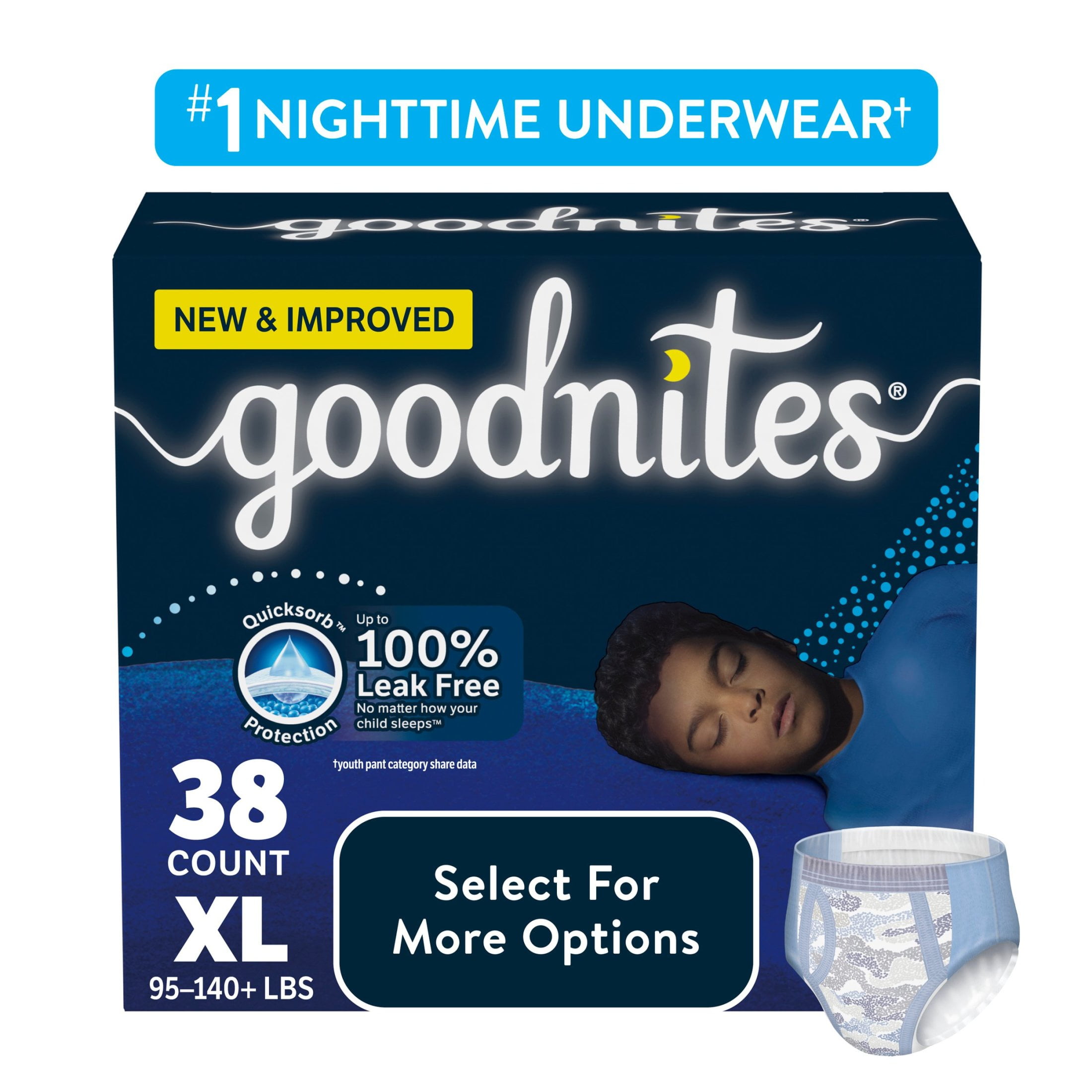 Free Shipping Goodnites Bedwetting Underwear for Boys XL (95 140 lbs Free Shipping Goodnites Bedwetting Underwear for Boys XL (95 140 lbs