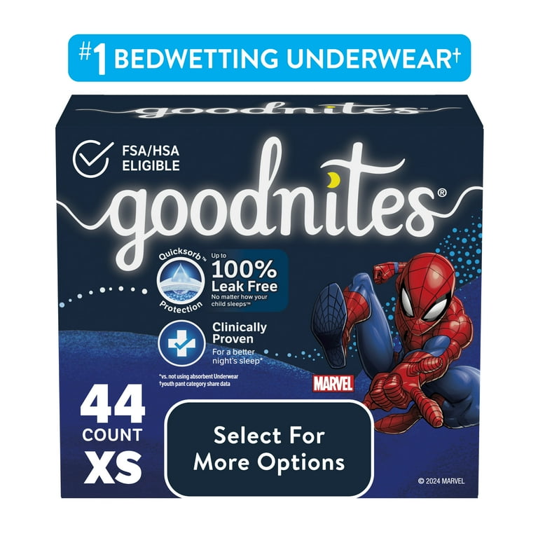 Goodnites Nighttime Bedwetting Underwear for Boys, XS, 44 Ct