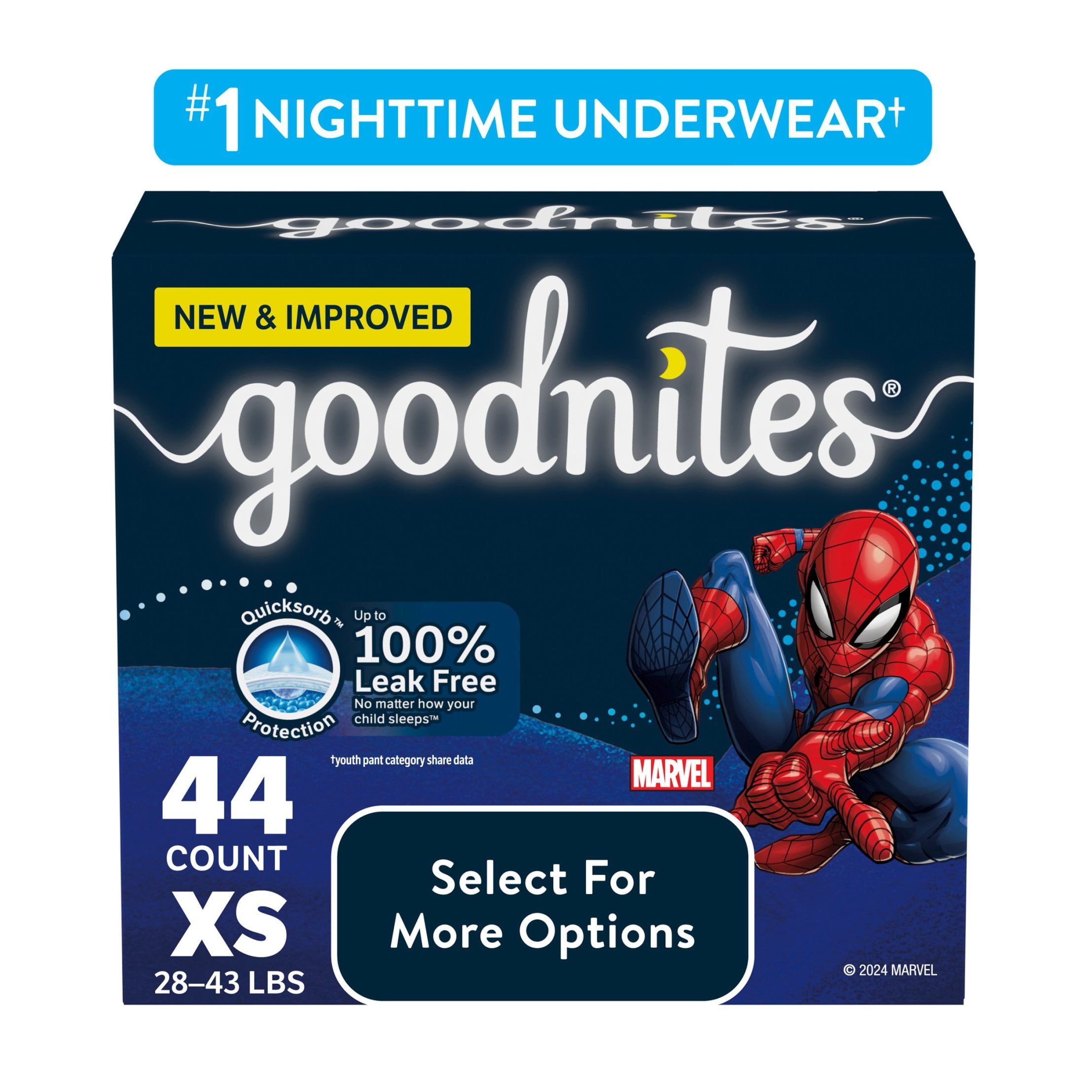 Goodnites Nighttime Bedwetting Underwear for Boys, XS, 44 Ct (Select for  More Options) - Walmart.com