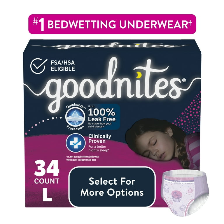 Buy Goodnites Nighttime Bedwetting Underwear, Girls' S/M (43-68 lb