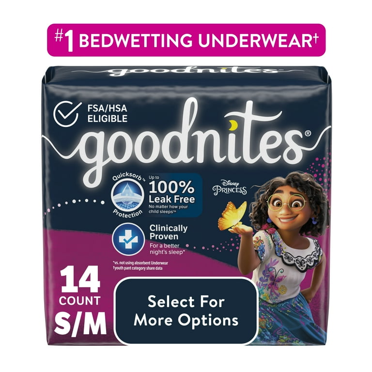 Goodnites Nighttime Bedwetting Underwear for Girls, S/M, 14 Ct (Select for  More Options) 