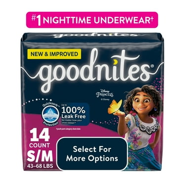 Goodnites Nighttime Bedwetting Underwear for Girls, S/M, 14 Ct (Select for More Options)
