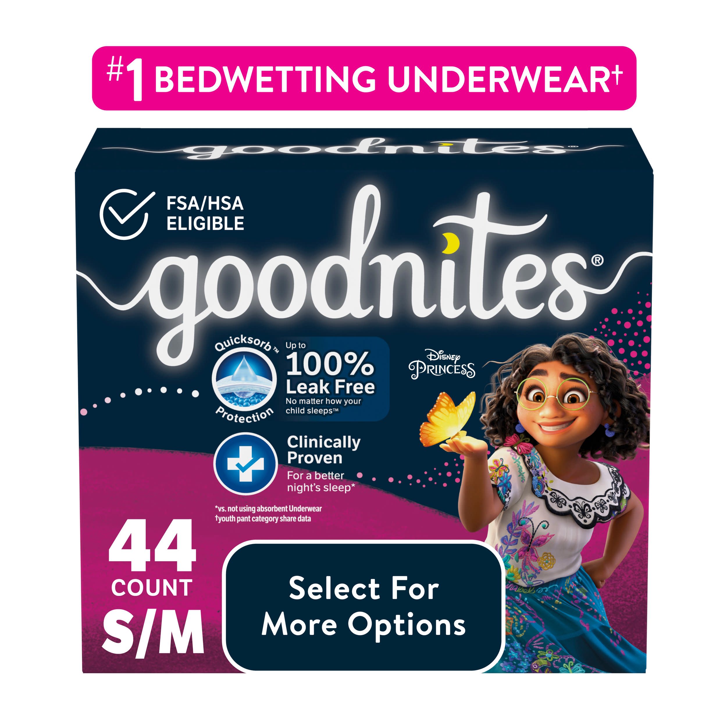 Goodnites Nighttime Bedwetting Underwear for Girls, S/M, 44 Ct (Select for More Options) - image 1 of 10