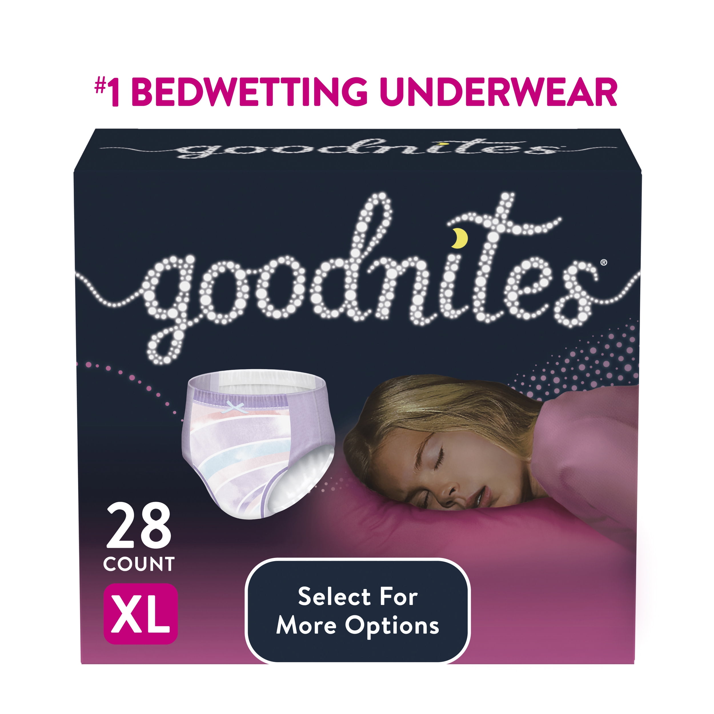 Goodnites Nighttime Bedwetting Underwear for Girls, XL, 28 Ct