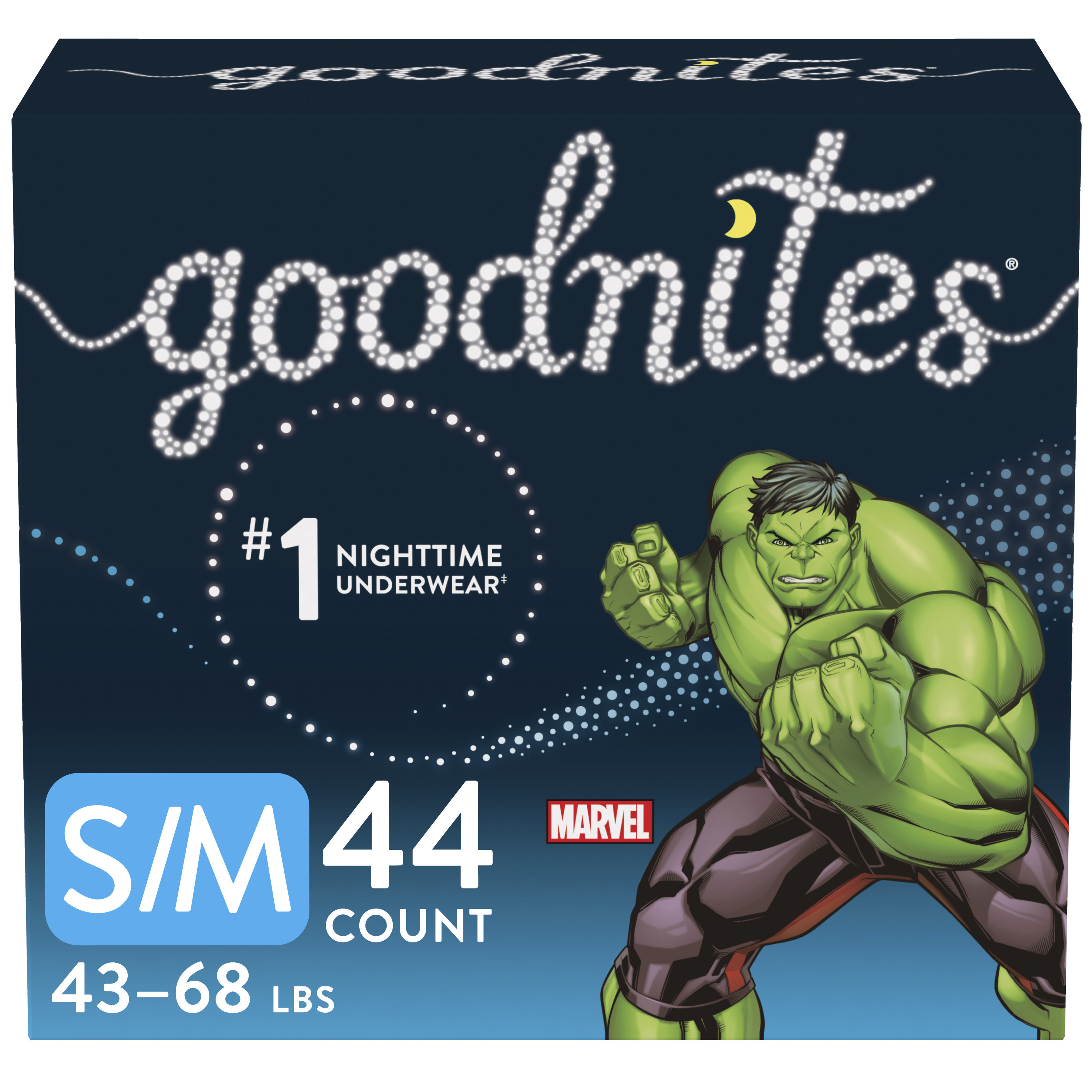 Goodnites Overnight Underwear for Boys, S/M (43-68 lb.), 44 Ct - image 1 of 14