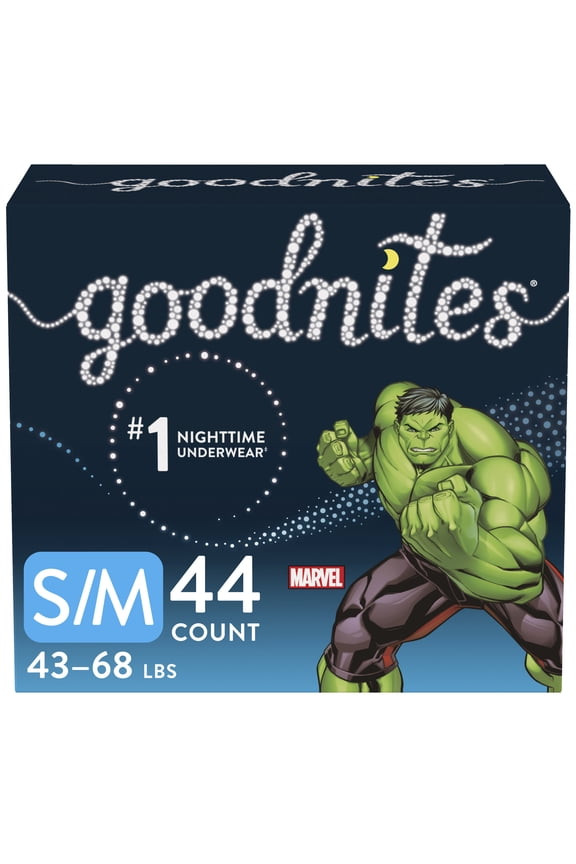 Overnight Underwear for Boys, S/M (43-68 lb.), 44 Ct