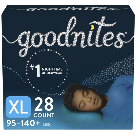 Goodnites Overnight Underwear for Boys, XL (95-140 lb.), 28 Ct