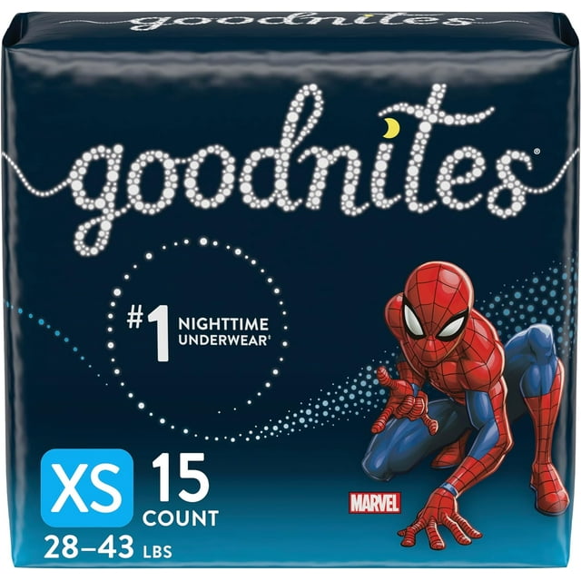 Goodnites Overnight Underwear for Boys, XS (28-43 lb.), 15 Ct