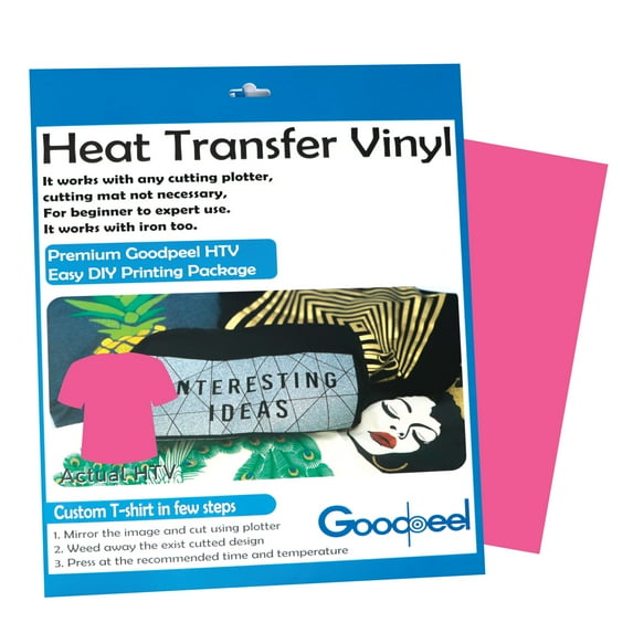 Goodpeel hotpeel HTV 10in X 12in 15 sheets pack Neon Pink