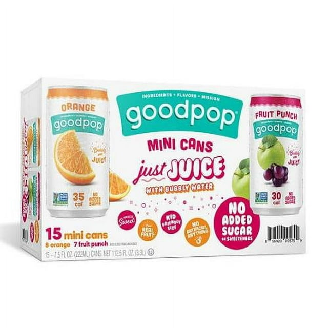 Goodpop Sparkling Juice Mini Cans Variety Pack (7.5 Fl. Oz., 15 Pk