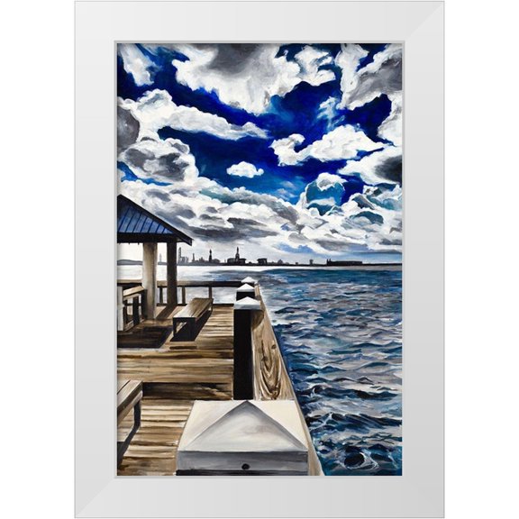 Goodrich, Chelsea 11x14 White Modern Wood Framed Museum Art Print Titled - Lake Dock