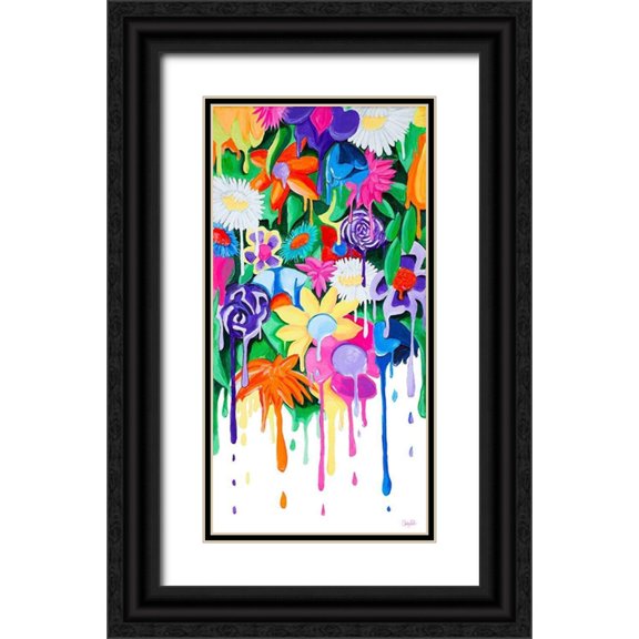 Goodrich, Chelsea 11x18 Black Ornate Wood Framed with Double Matting Museum Art Print Titled - Garden Drips