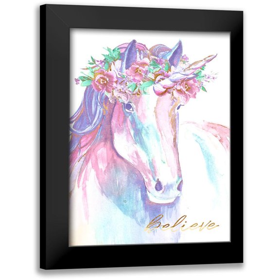 Goodrich, Chelsea 12x14 Black Modern Framed Museum Art Print Titled - Believe