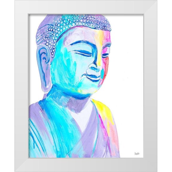 Goodrich, Chelsea 12x14 White Modern Wood Framed Museum Art Print Titled - More Vibrant Buddha