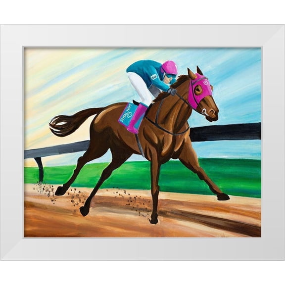 Goodrich, Chelsea 14x12 White Modern Wood Framed Museum Art Print Titled - Race Horse