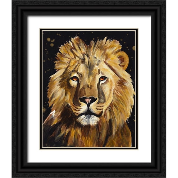 Goodrich, Chelsea 15x18 Black Ornate Wood Framed with Double Matting Museum Art Print Titled - Lion