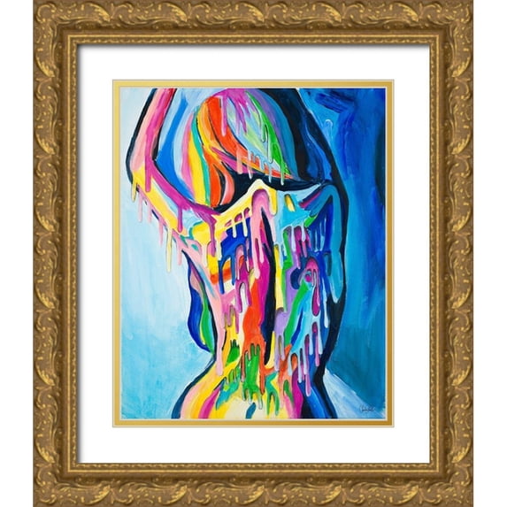 Goodrich, Chelsea 15x18 Gold Ornate Wood Framed with Double Matting Museum Art Print Titled - Vibrant Female Figurative