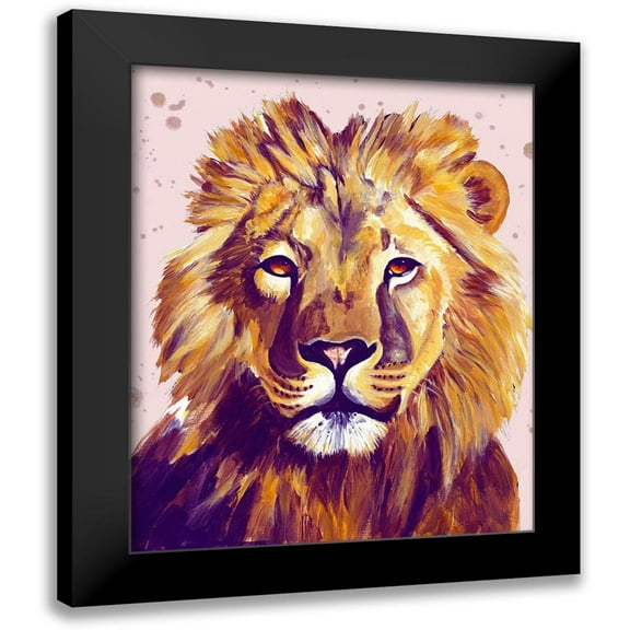 Goodrich, Chelsea 20x24 Black Modern Framed Museum Art Print Titled - Lion Face