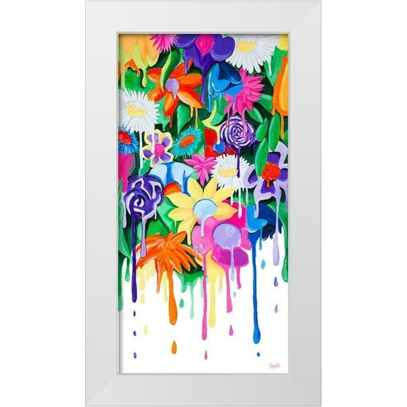 Goodrich, Chelsea 9x14 White Modern Wood Framed Museum Art Print Titled - Garden Drips