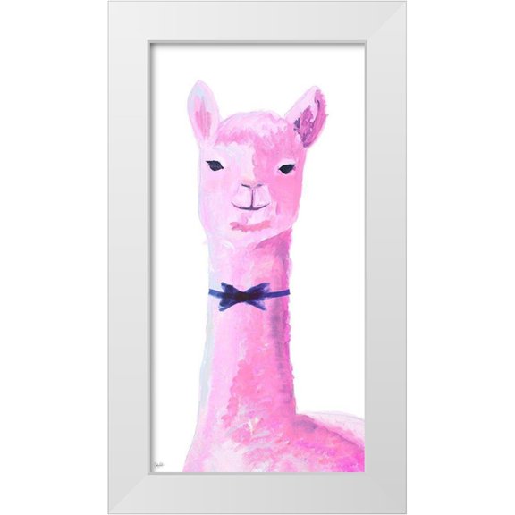 Goodrich, Chelsea 9x14 White Modern Wood Framed Museum Art Print Titled - Vibrant Llama