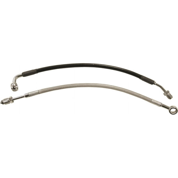 Goodridge HD0006-1CCH+8 Stainless Steel Braided Hydraulic Clutch Line Kit - 8in. Over Stock - Clear Coated
