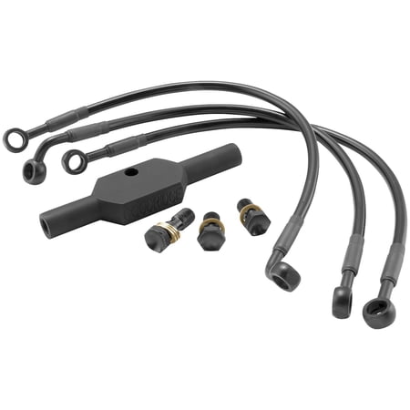 Goodridge HD0033-3FPBK/BK+8 Ebony 2 Front Brake Line Kit - +8in. Length