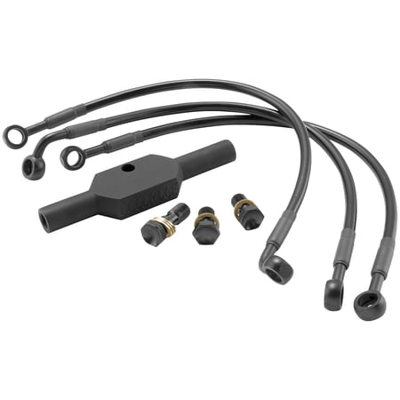 Goodridge HD0128-3FPBK Ebony 2 Front Brake Line Kit - Stock Length