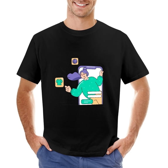 Goods Vintage T-shirt Mens Cotton Classic Crewneck Short Sleeve Tees Unisex Black L