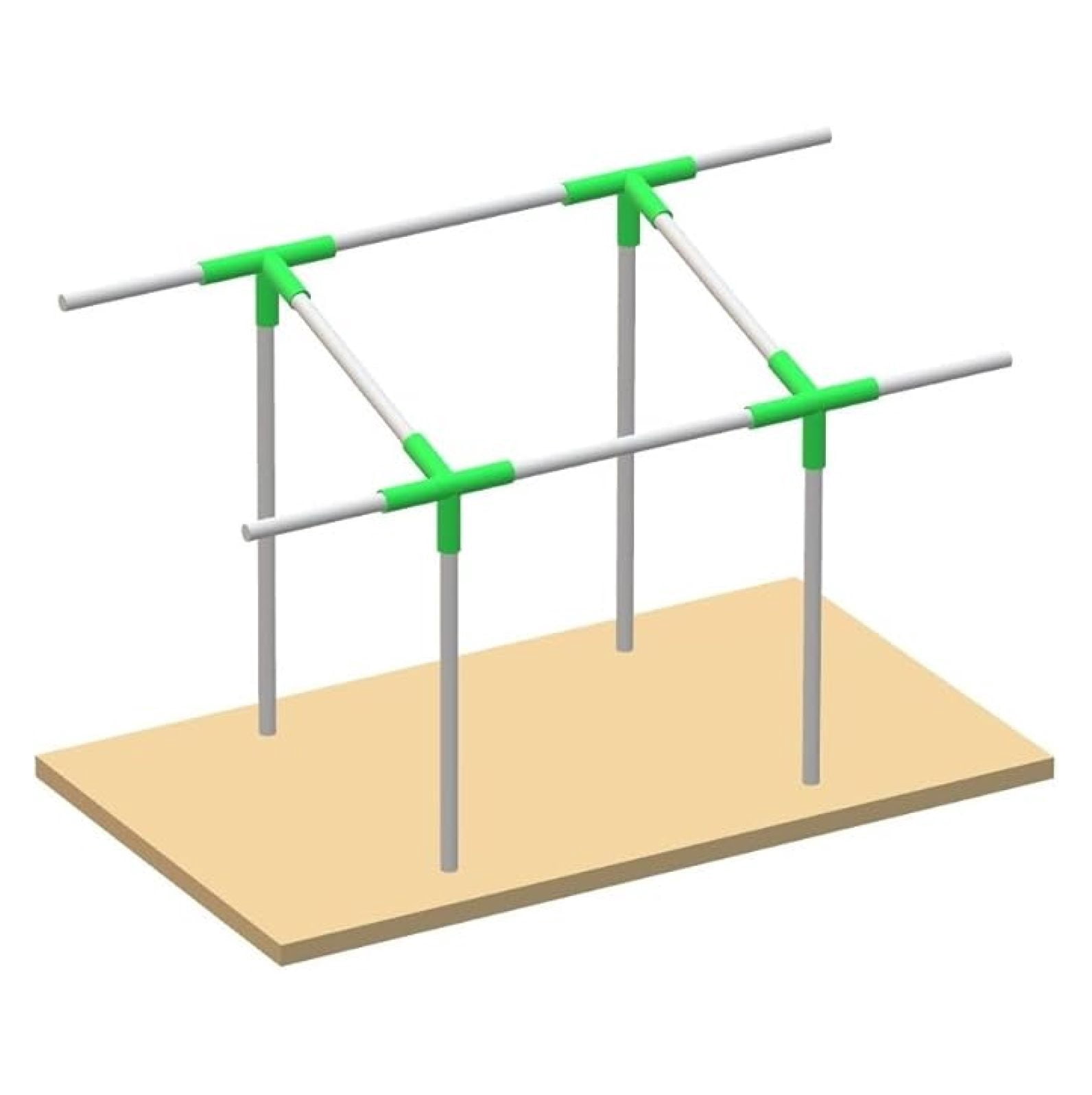 GoodsZone Canopy Fittings 1-3/8" Slant roof Carport Deck Shed Frame Connectors 16 Gauge Galvanized Steel 4/Pack, Without Poles (Center Section)