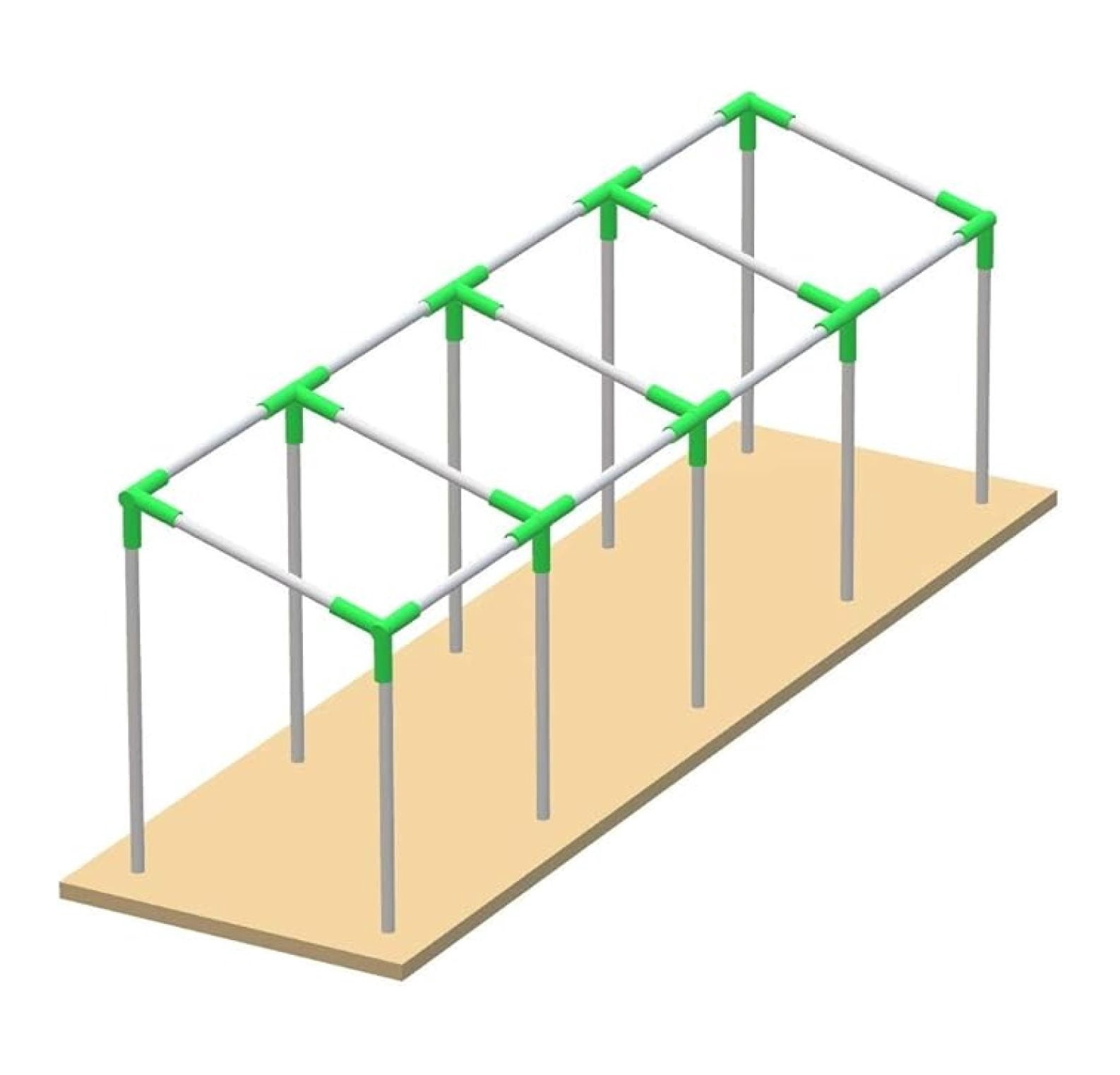 GoodsZone Canopy Fittings Kit 1-3/8" Slant roof Shelter Carport Deck Shed Frame Connectors Coupling, Full Set for 6, 8, 10 Legs, Without Poles (for 10 Legs)