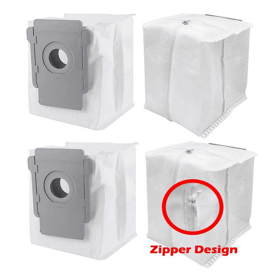 Goodsby 4 Pack Reusable Zippered Replacement Dust Bags for iRobot Roomba i s and j Series i1 i1+ i2 i2+ i3 i3+ i4 i4+ i6 i6+ i7 i7+ j7 j7+ i8 i8+ s9 s9+ Plus Vacuum Clean Base Automatic Dirt Disposal