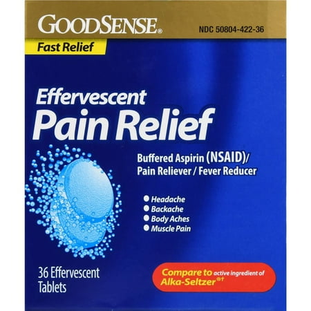 Goodsense Effervescent Antacid and Pain Relief, Blue, 36 Count