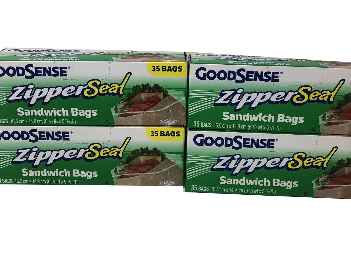 Goodsense Zipper Seal Sandwich Bags 35Bags Pack Of 4 - Walmart.com