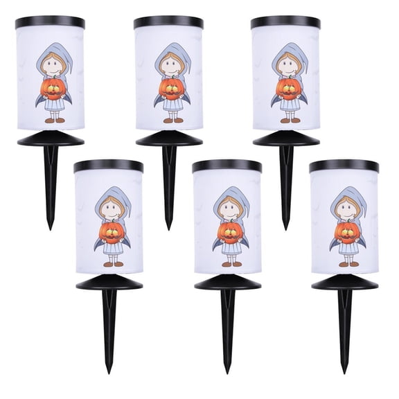 Goodsmann 6 pack printing fabric solar Landscape cloth Lighting Lights (Cute Girl Carrying Pumpkin)