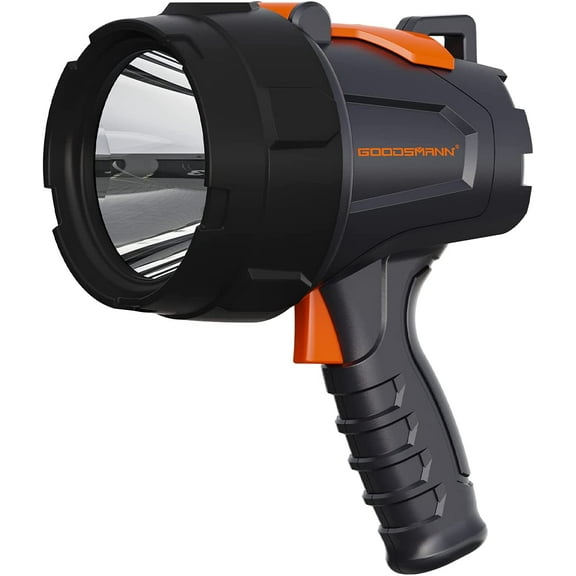 Goodsmann 900 Lumen Spotlight Rechargeable LED with Wall&Car Charger for Work and Outdoor
