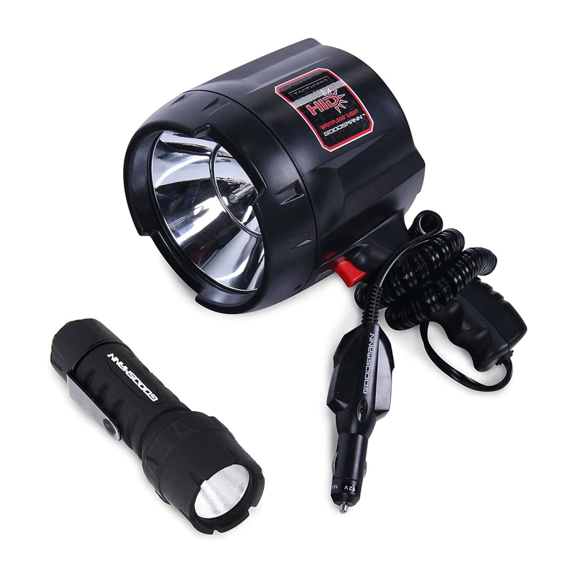 Goodsmann TACTICPRO Lighting Set (Goodsmann TACTICPRO Powerful 2000 Lumen HID Spotlight 9924-0011-06 + Goodsmann Tacticpro LED Flashlight 9924-0011-01)