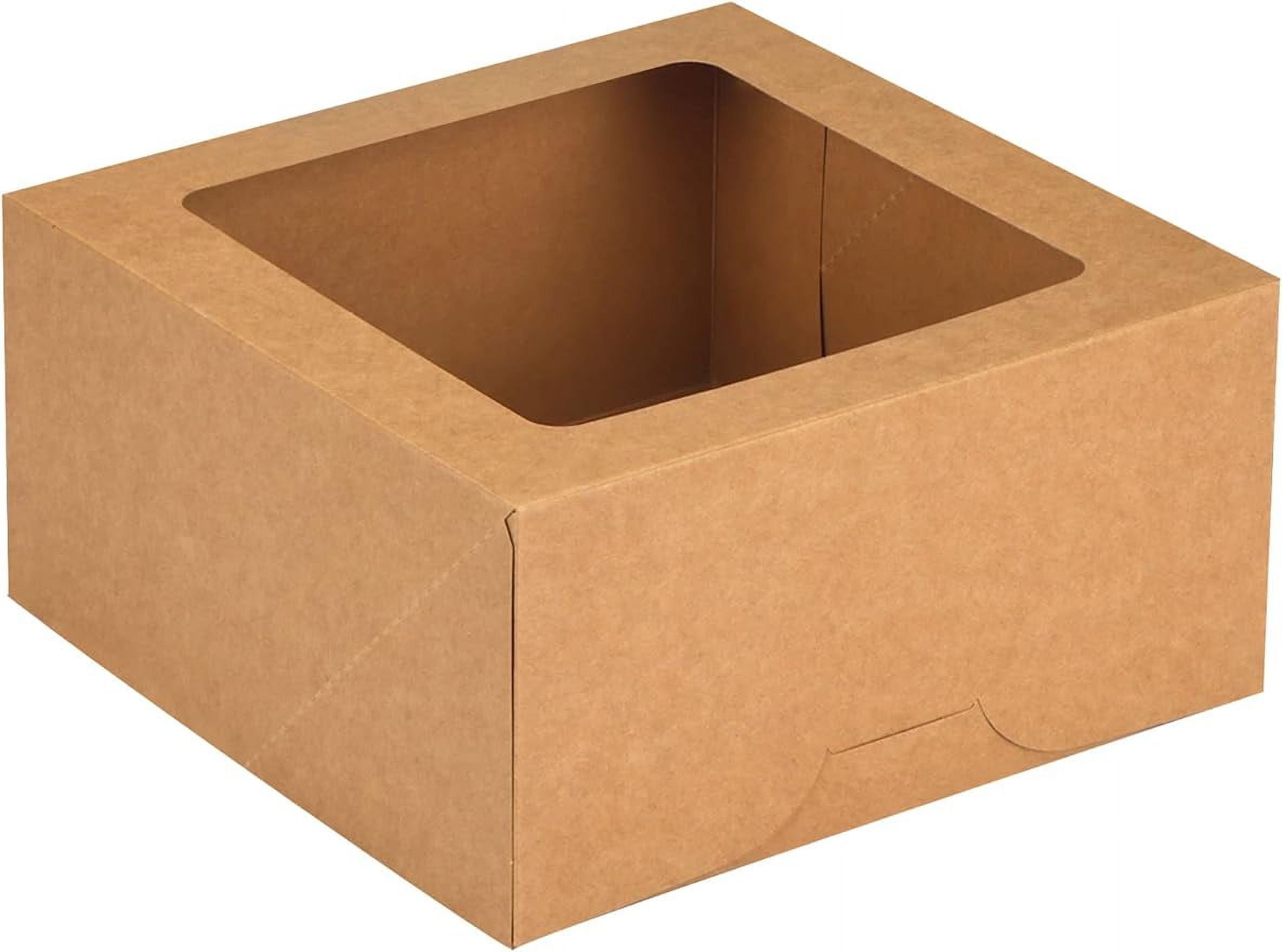 Goodtake Cake Boxes with Window 10pcs 10x10x5 Inches Kraft Bakery Boxes