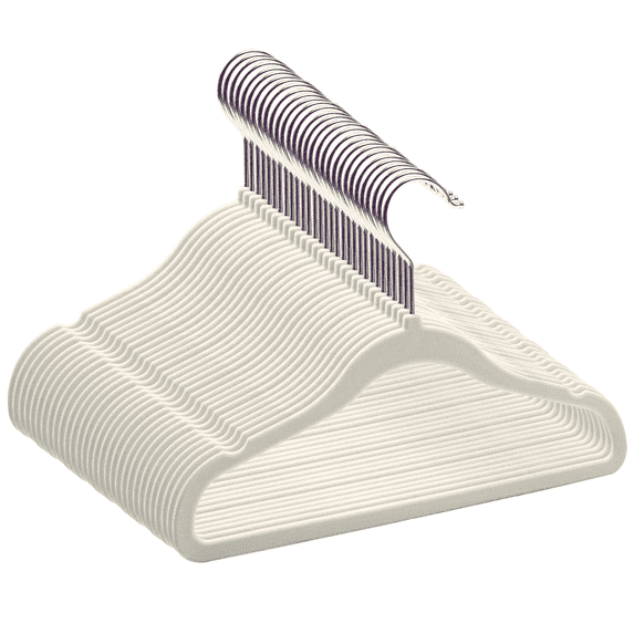 Northern Brothers 20 - Pack Non - Slip Velvet Baby & Kids Hangers, Off-white