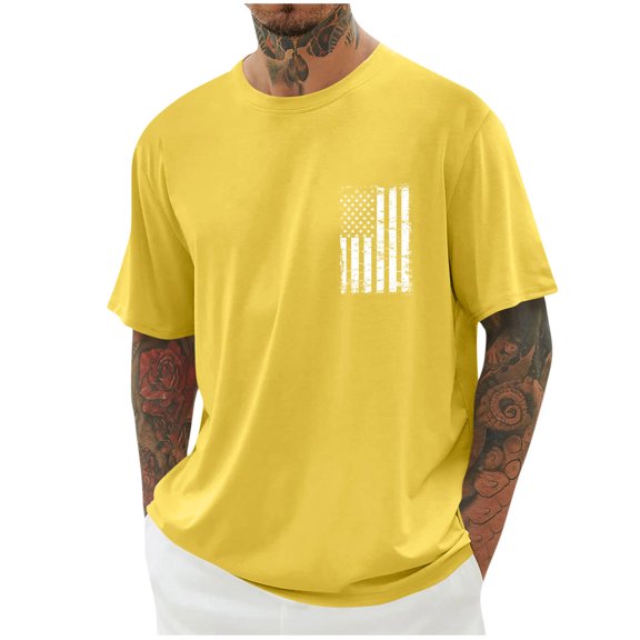 Goodtrade8 4th of July Tshirts for Men Graphic Independence Day Pullover Patriotic Short Sleeve Summer American Flag Mens Tops Casual